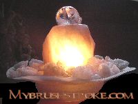 Lighted Illuminated Rose Quartz Gemstone Water Fall - Fountain with Rolling Ball