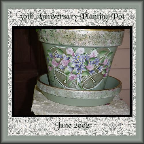 Hand Painted Anniversary Pot