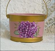 Full View of Pink Hydrangea Bucket