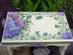 Hydrangeas and Roses Foot Stool